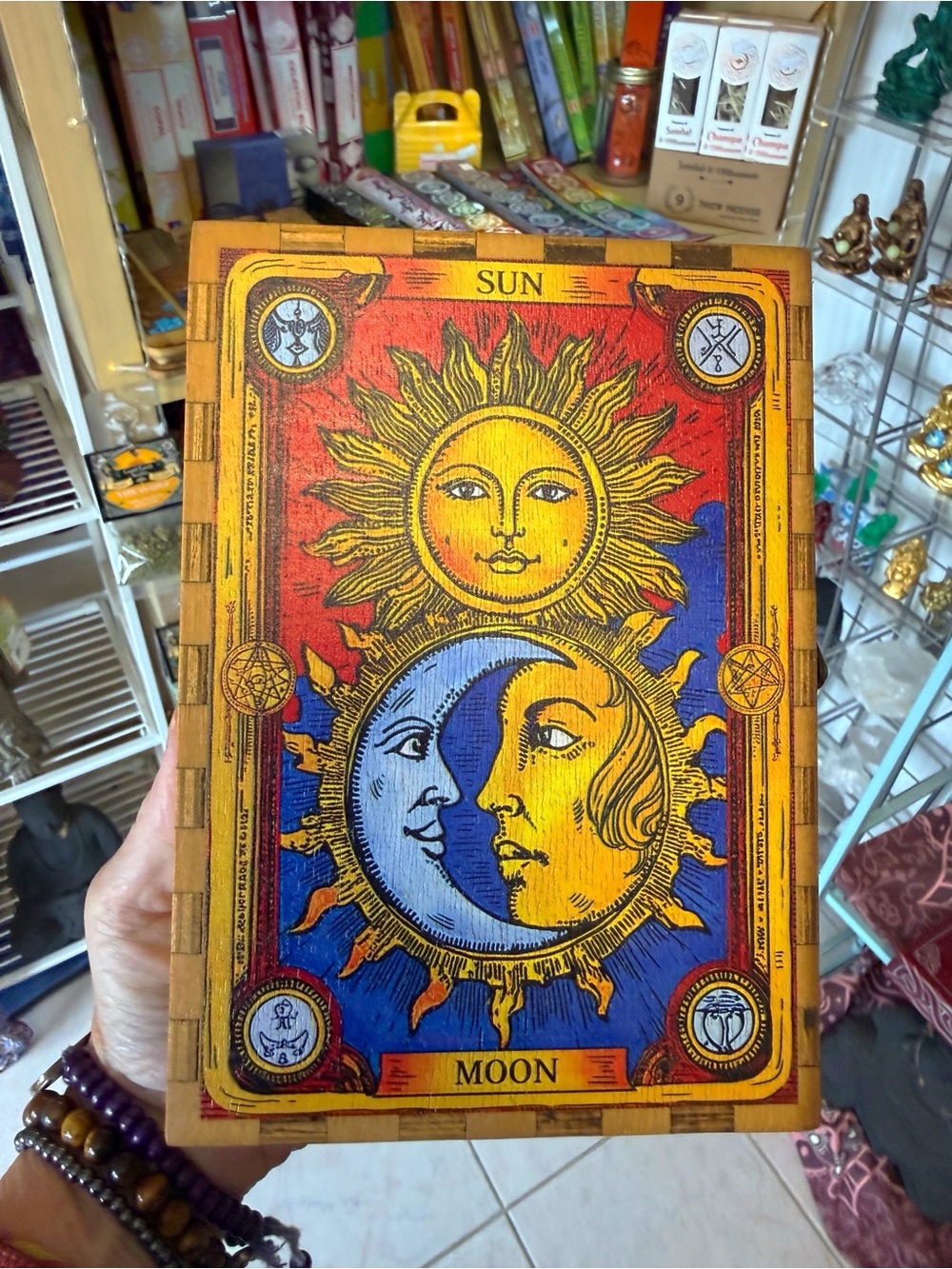 Sun and Moon wooden box